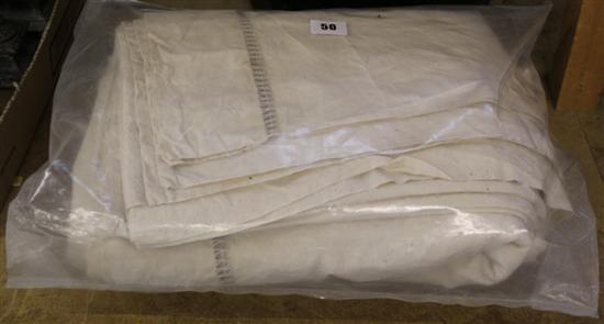 Large French provincial linen sheet & another similar